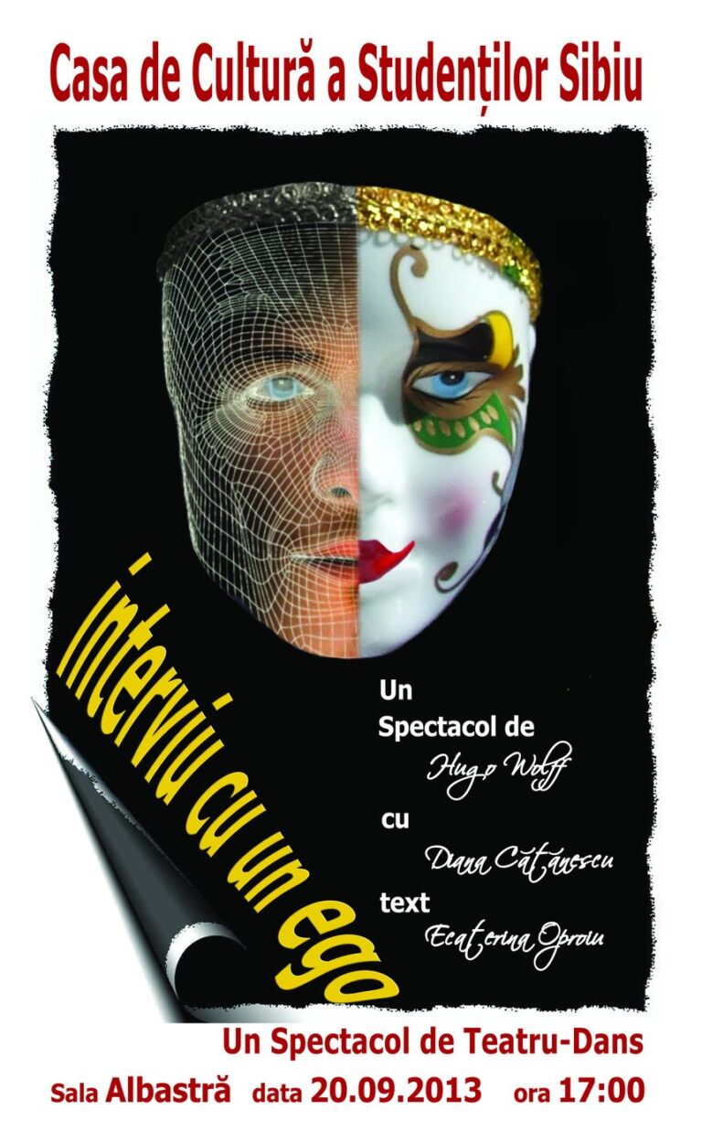 Compania de teatru-dans Microbis – Interviu cu un ego, 2013 (afiș)